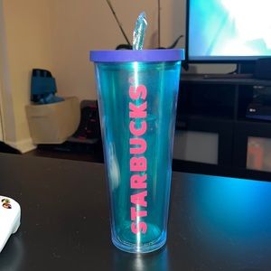 Blue Starbucks tumbler